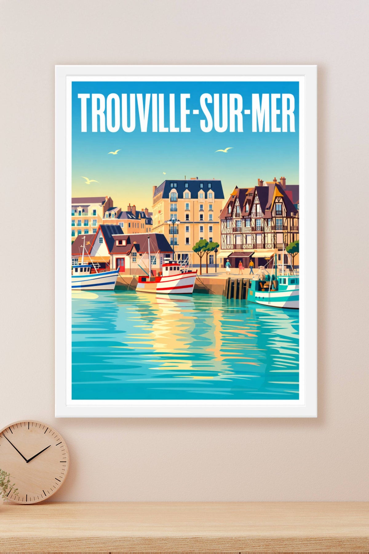 Affiche de Trouville-sur-Mer, poster à colombages