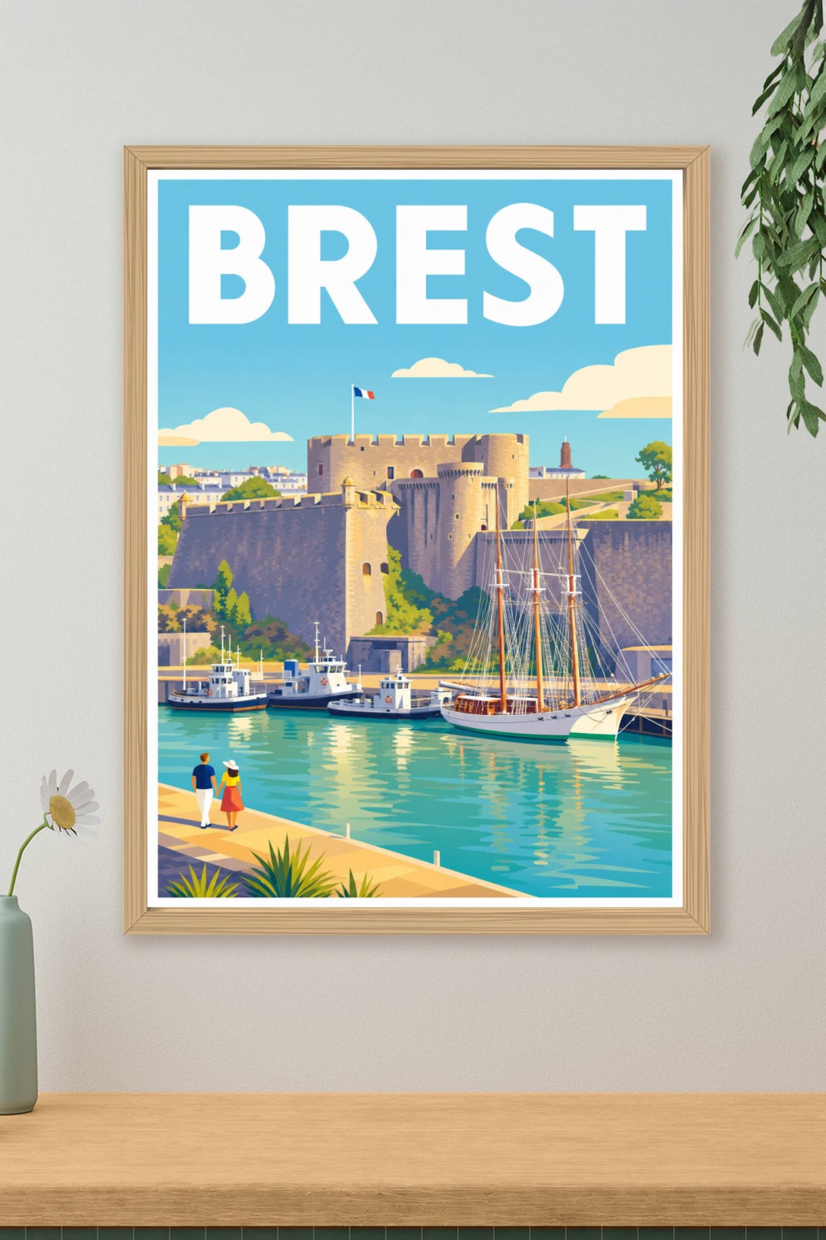 Affiche de Brest, poster du château médiéval