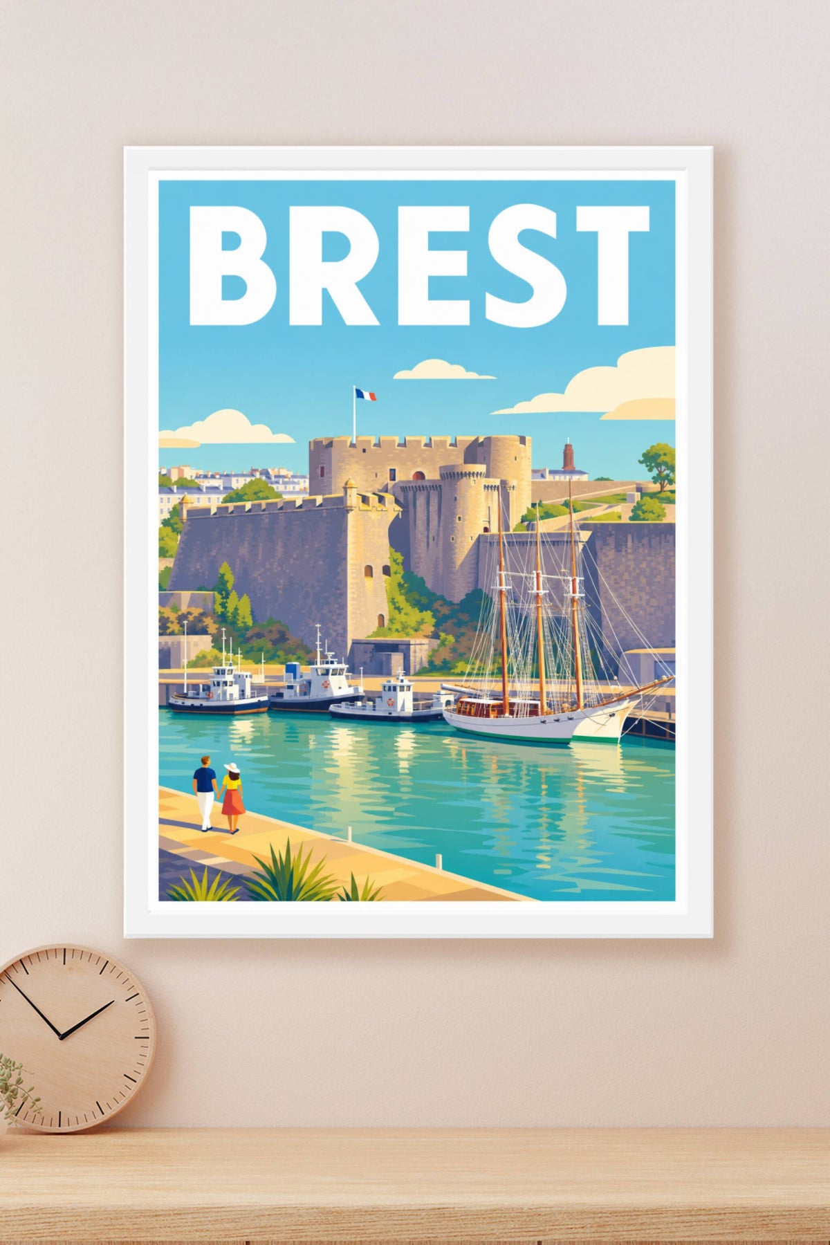 Affiche de Brest, poster du château médiéval