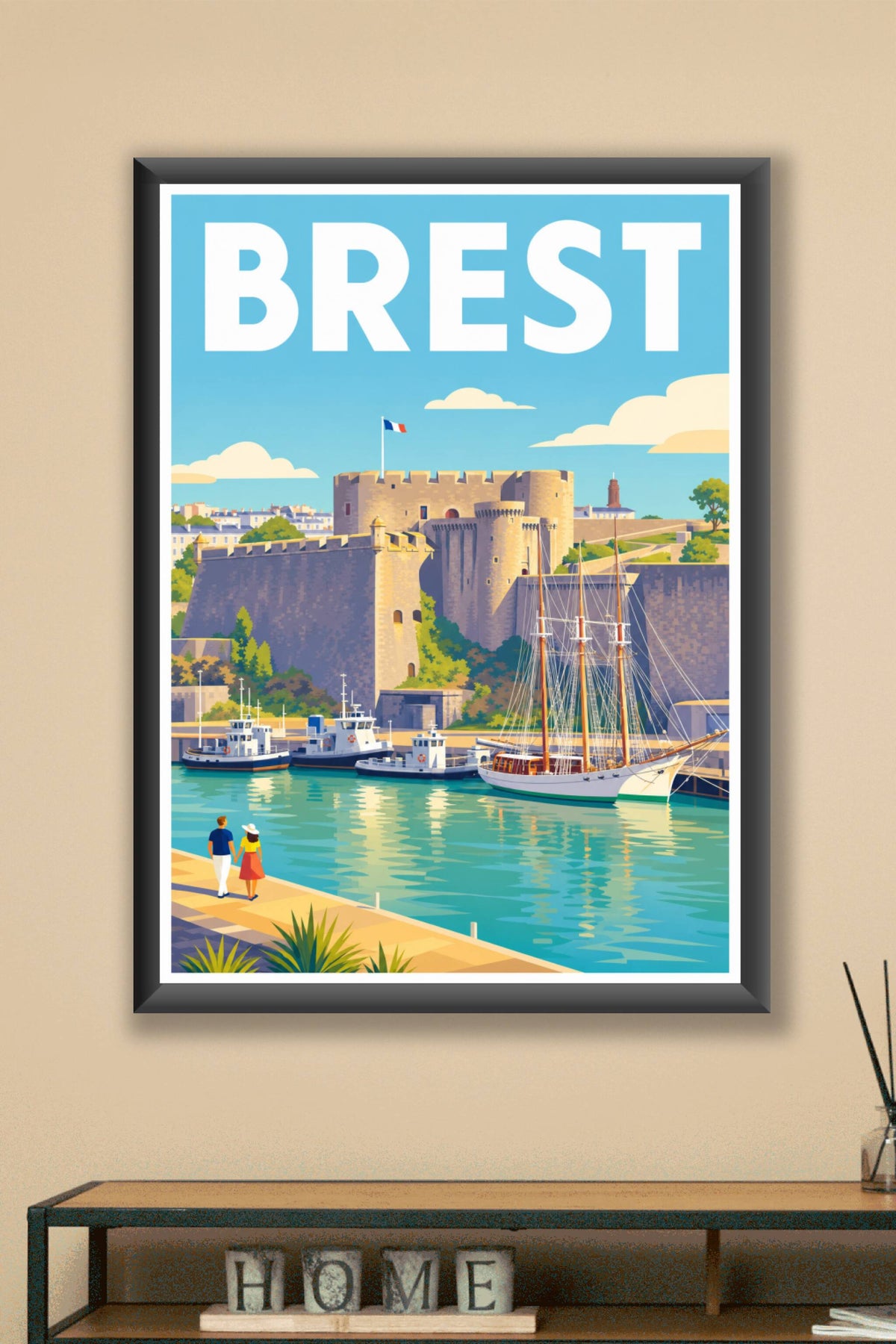 Affiche de Brest, poster du château médiéval