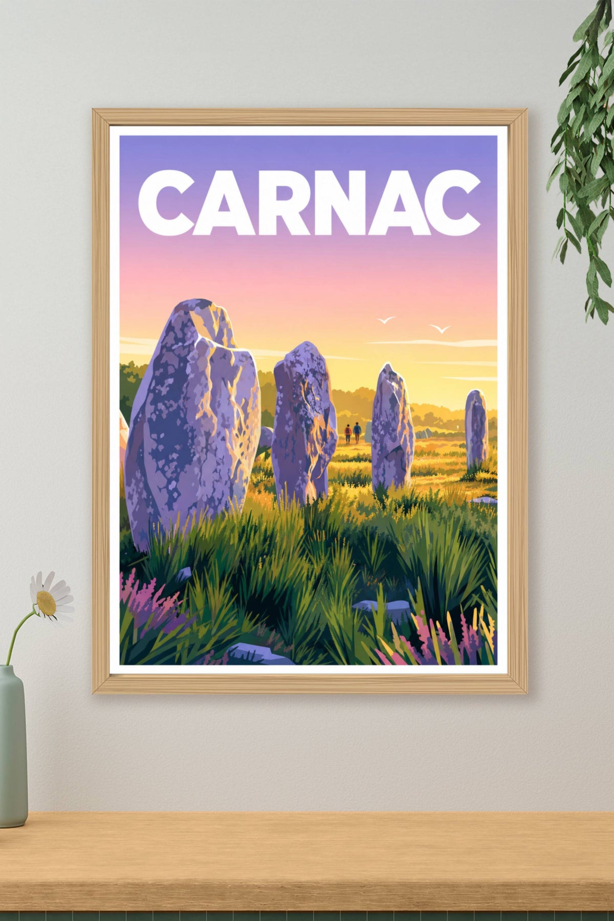 Affiche de Carnac, poster alignements de menhirs