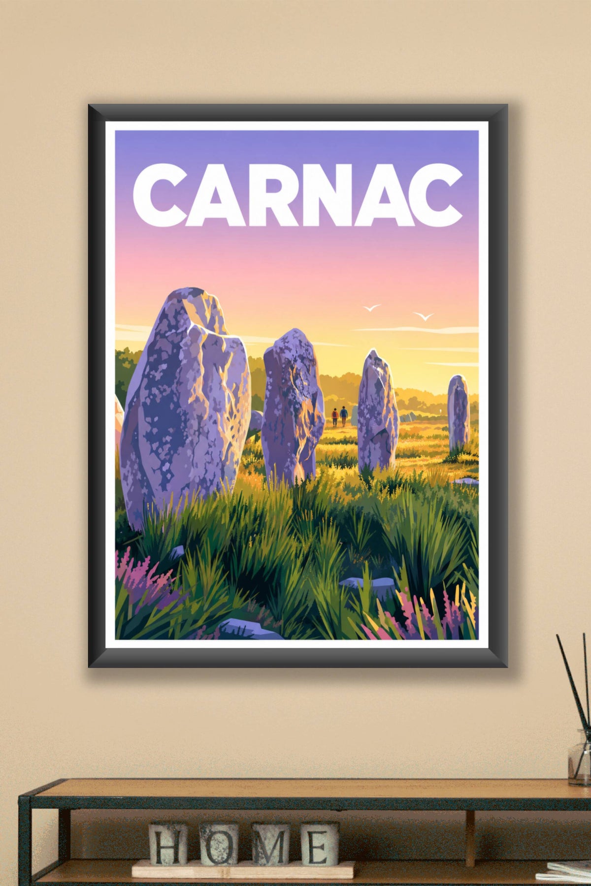 Affiche de Carnac, poster alignements de menhirs