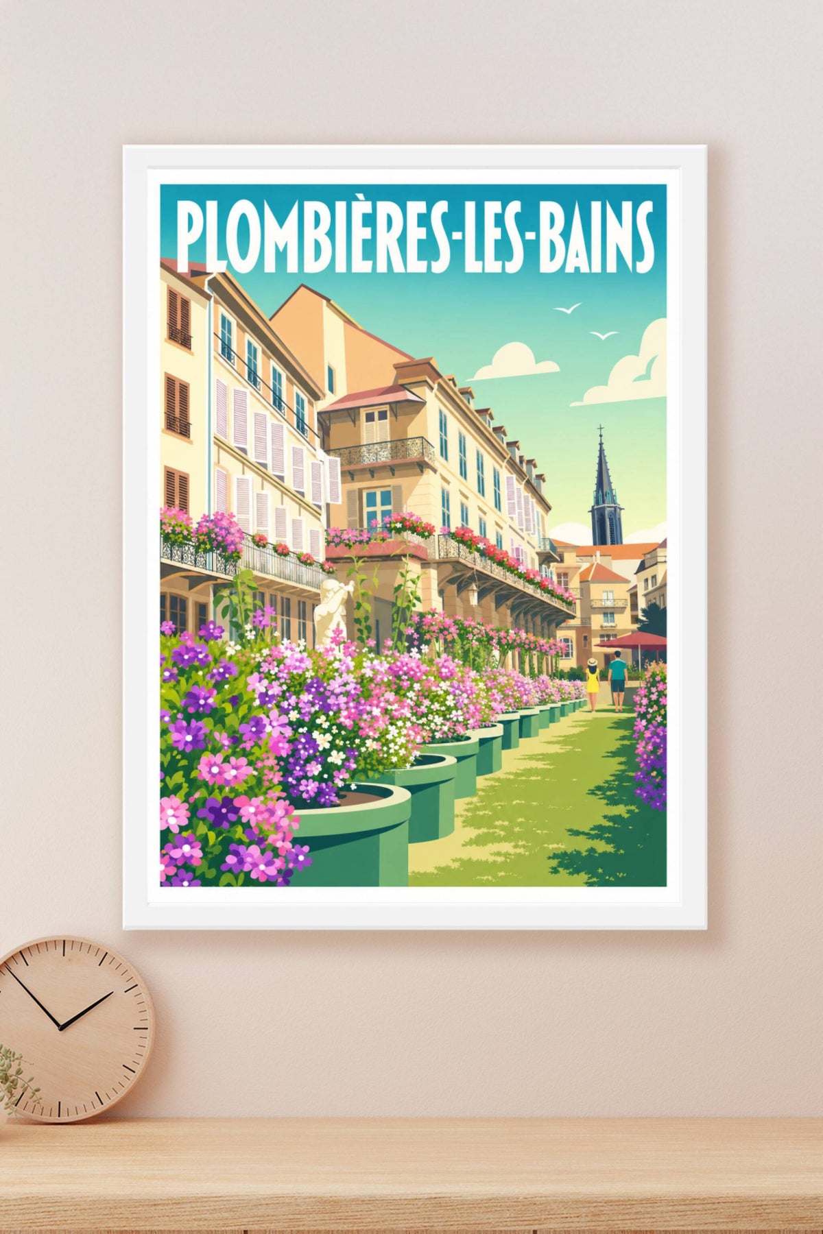 Affiche Plombières-les-Bains, poster ville fleurie