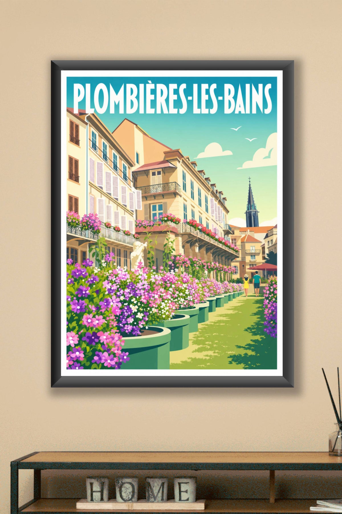 Affiche Plombières-les-Bains, poster ville fleurie