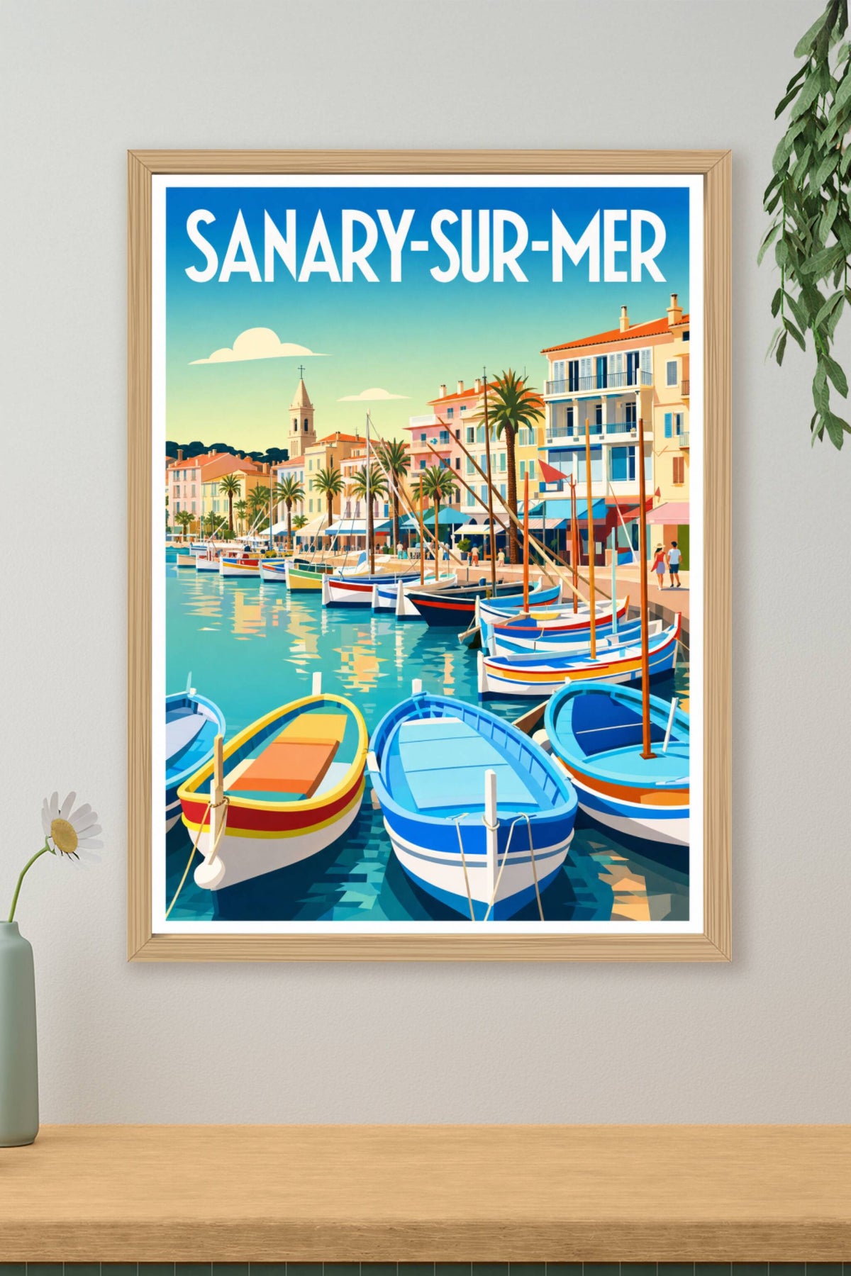 Affiche de Sanary-sur-Mer, poster pointus du port