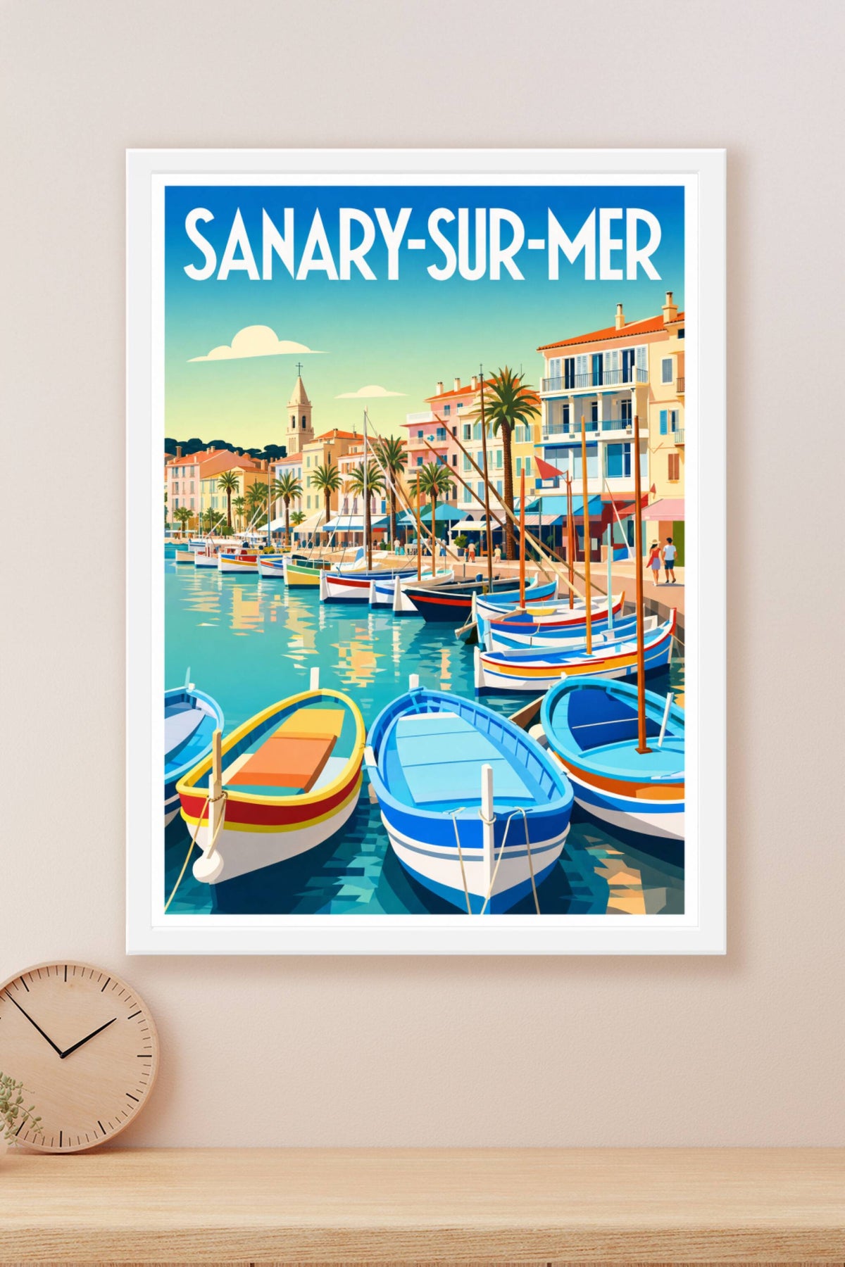Affiche de Sanary-sur-Mer, poster pointus du port