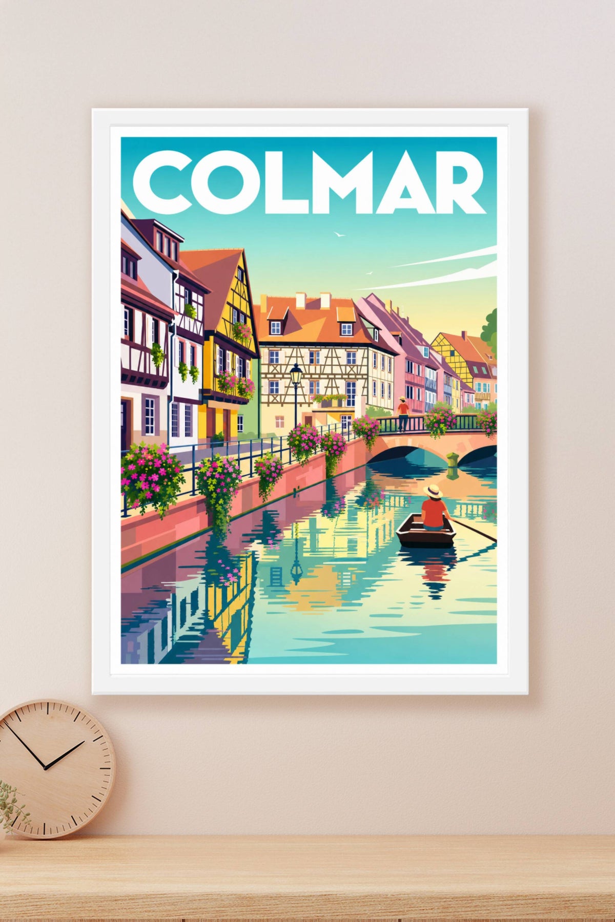 Poster de Colmar, maisons à colombages