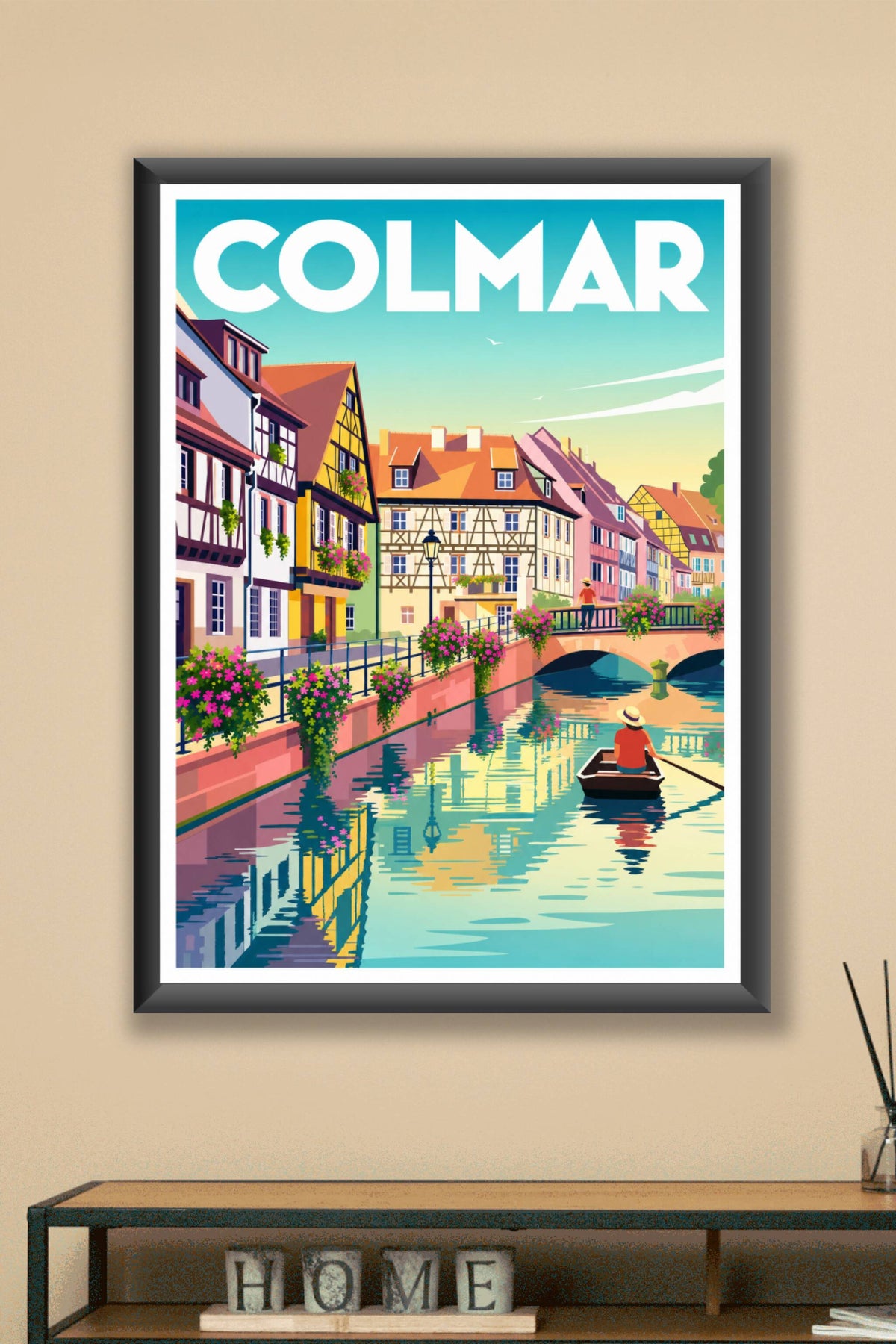 Poster de Colmar, maisons à colombages