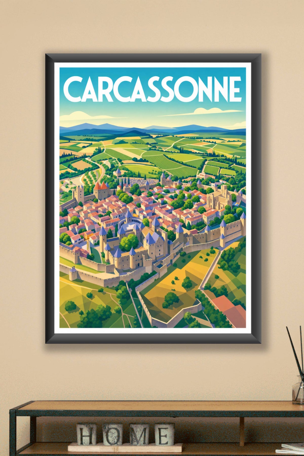 Affiche de Carcassonne, poster cité médiévale