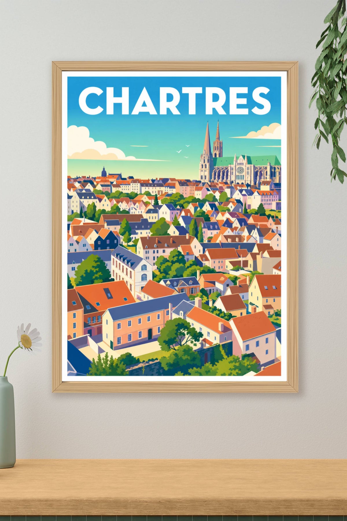 Affiche de Chartres, poster cathédrale
