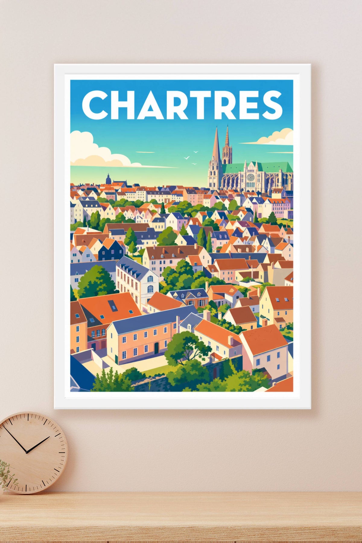 Affiche de Chartres, poster cathédrale