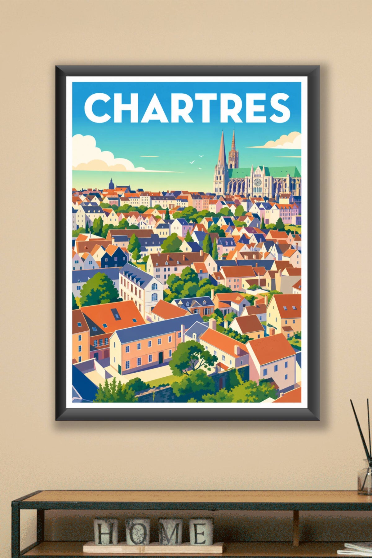 Affiche de Chartres, poster cathédrale