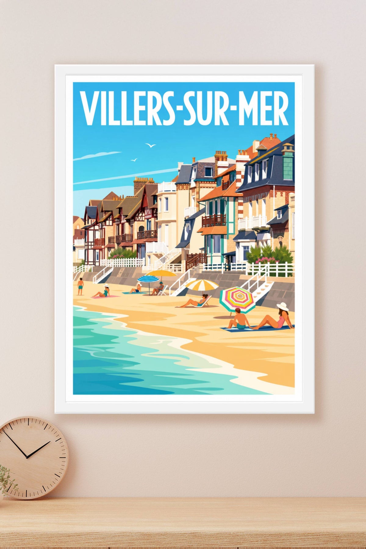 Affiche de Villers-sur-Mer, poster villas normandes