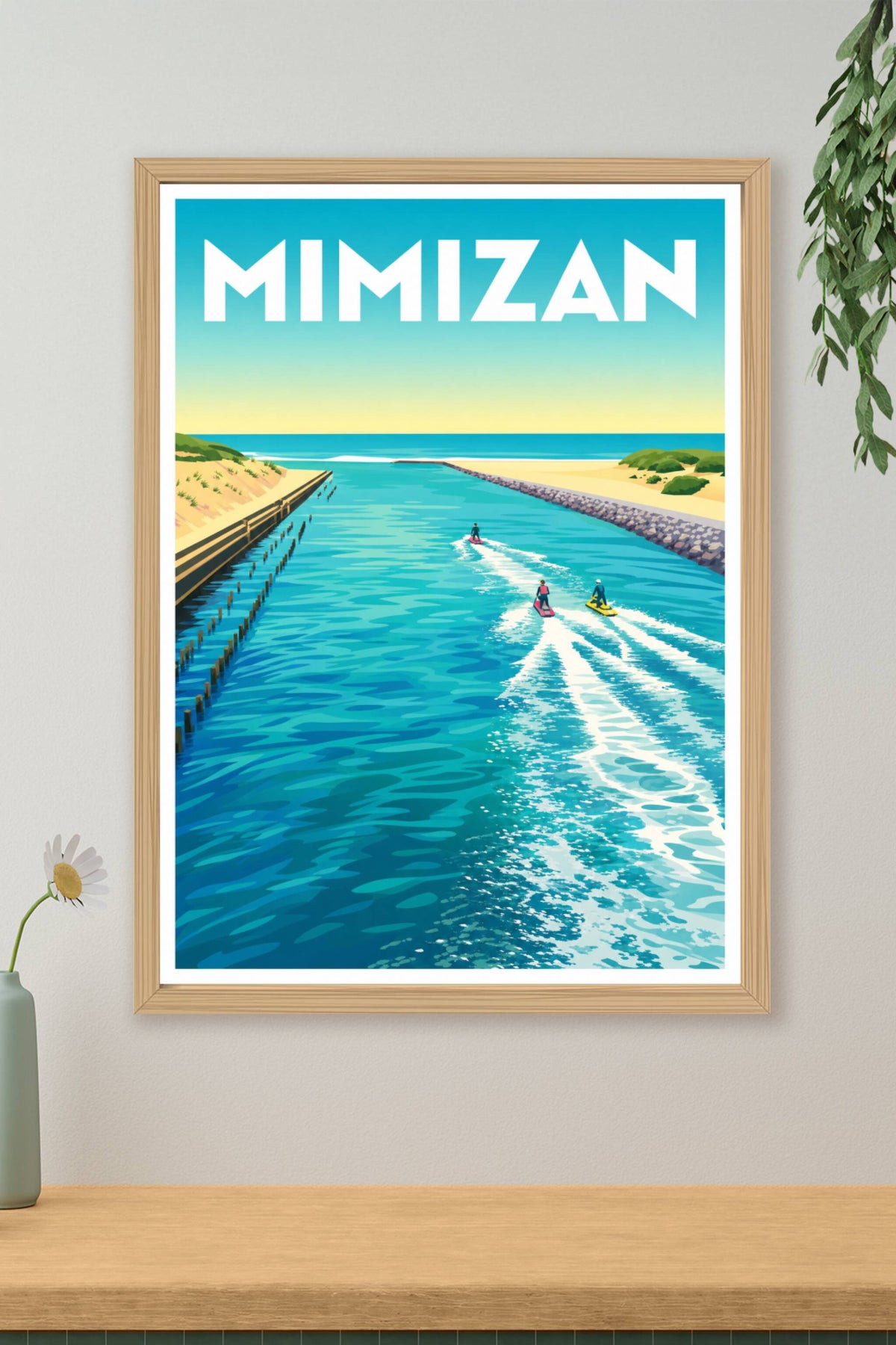 Affiche de Mimizan, poster courant landais