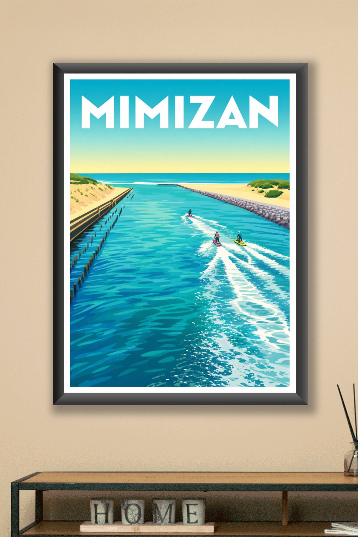 Affiche de Mimizan, poster courant landais