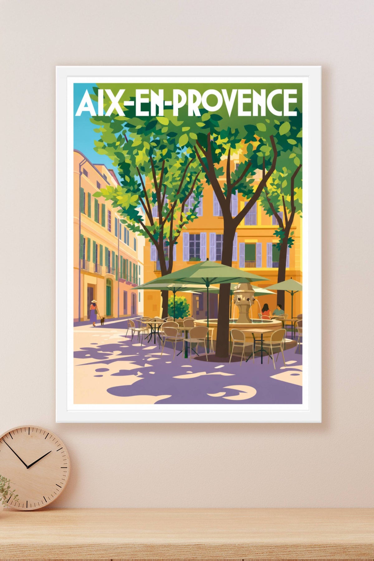 Affiche d'Aix-en-Provence, poster terrasse fleurie