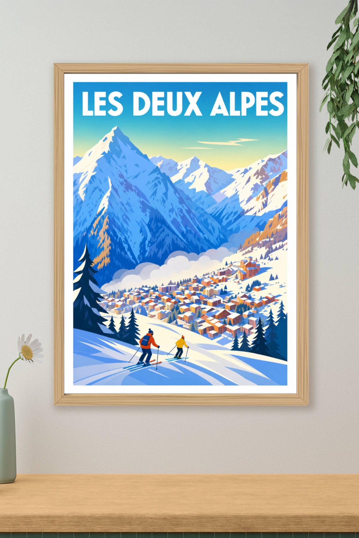 Affiche des Deux Alpes, poster station de ski