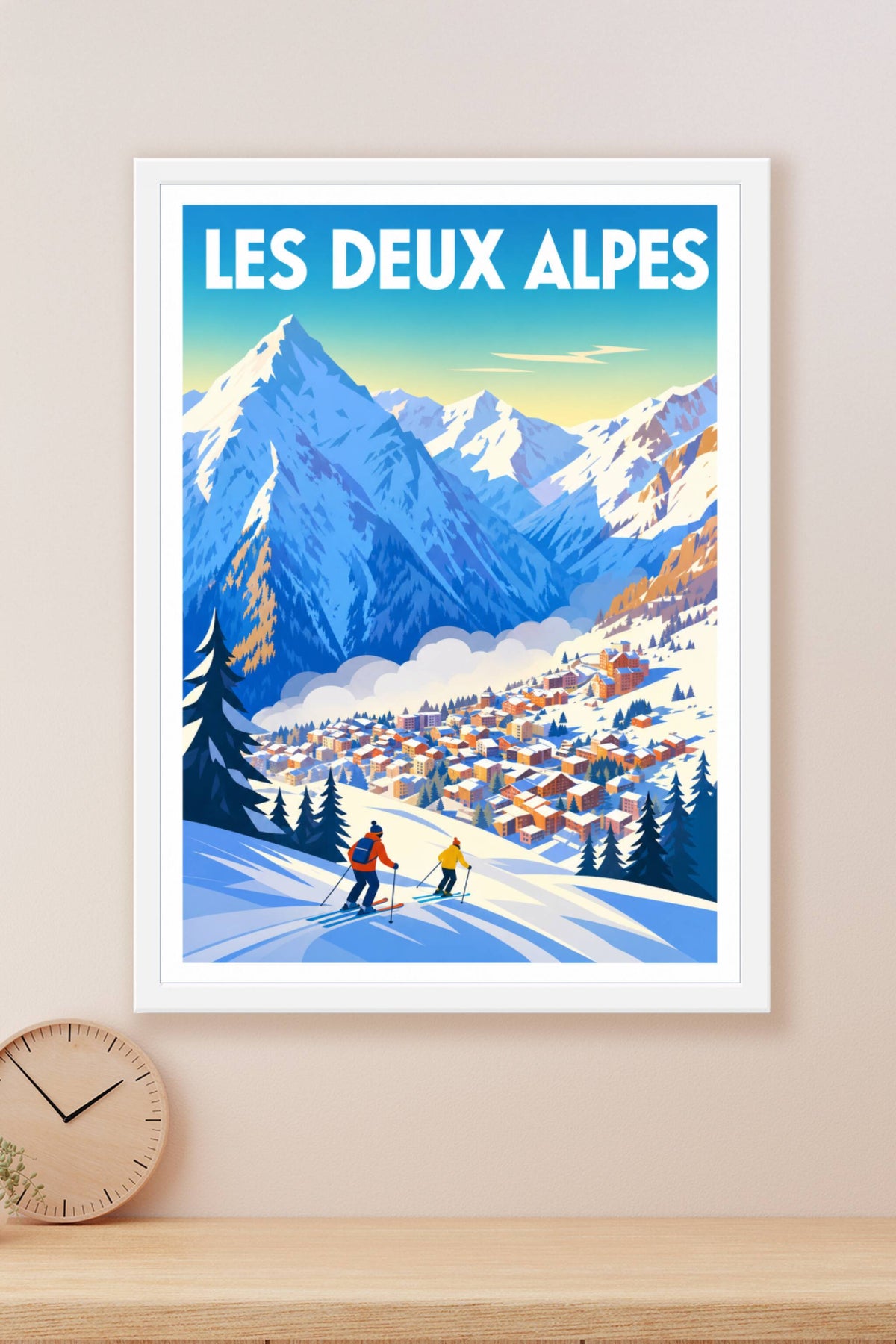 Affiche des Deux Alpes, poster station de ski