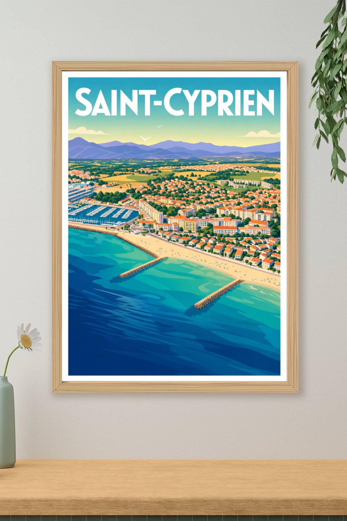 Affiche Saint-Cyprien, poster vue du port
