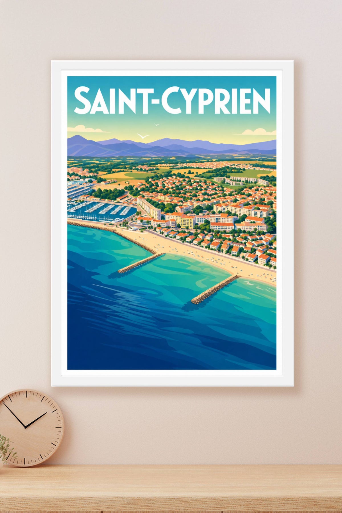 Affiche Saint-Cyprien, poster vue du port