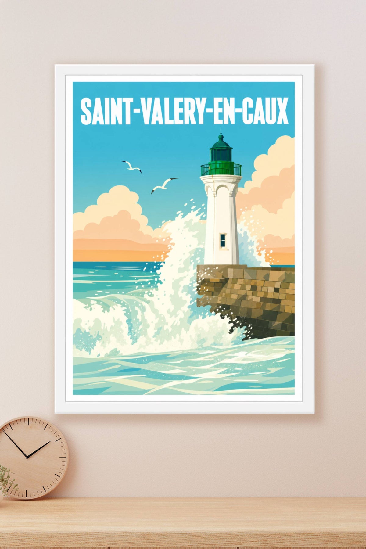 Affiche de Saint-Valery-en-Caux, poster phare normand