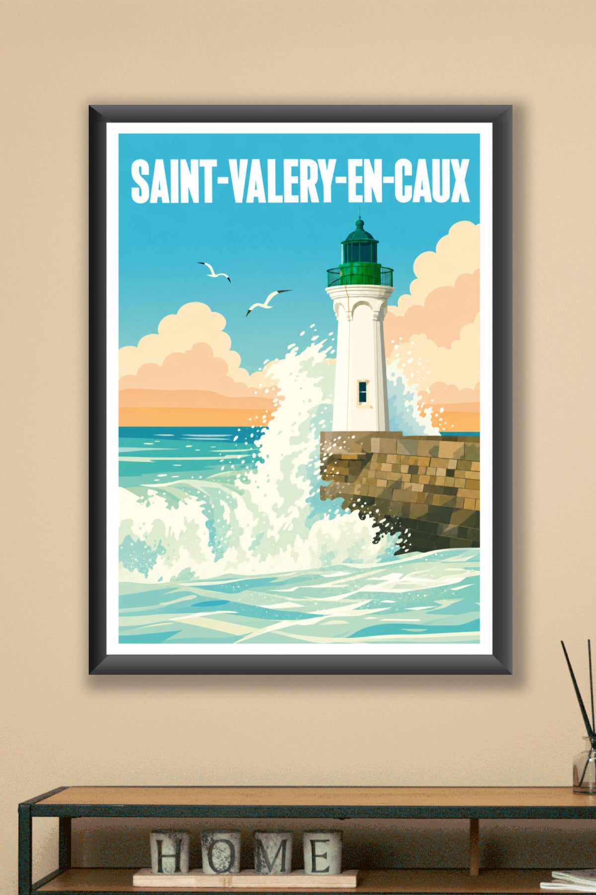 Affiche de Saint-Valery-en-Caux, poster phare normand
