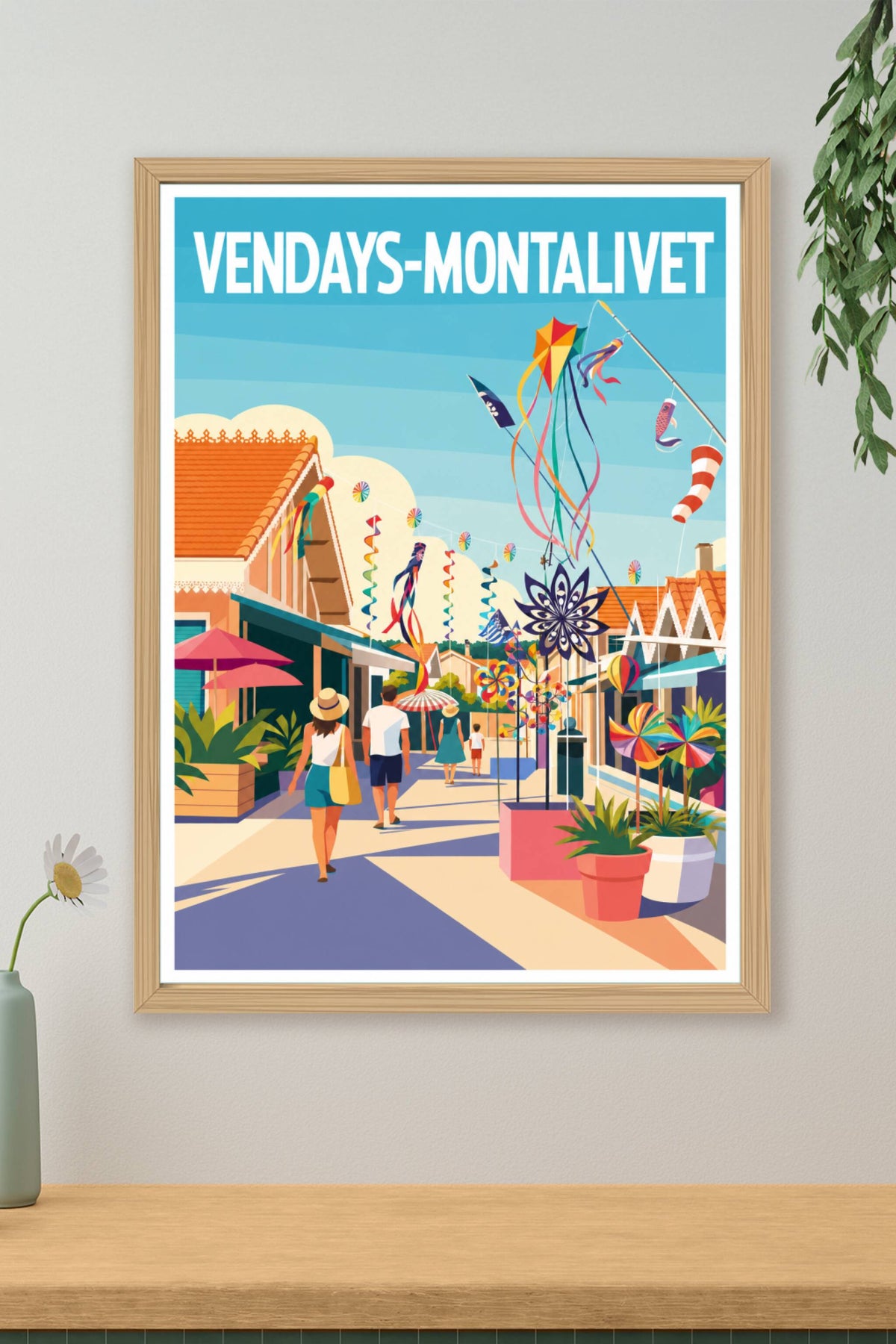 Poster de Vendays-Montalivet, cerfs-volants colorés