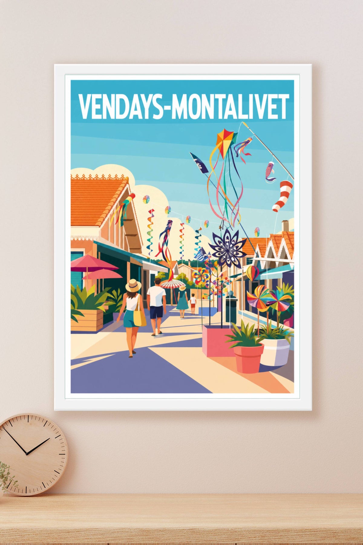 Poster de Vendays-Montalivet, cerfs-volants colorés