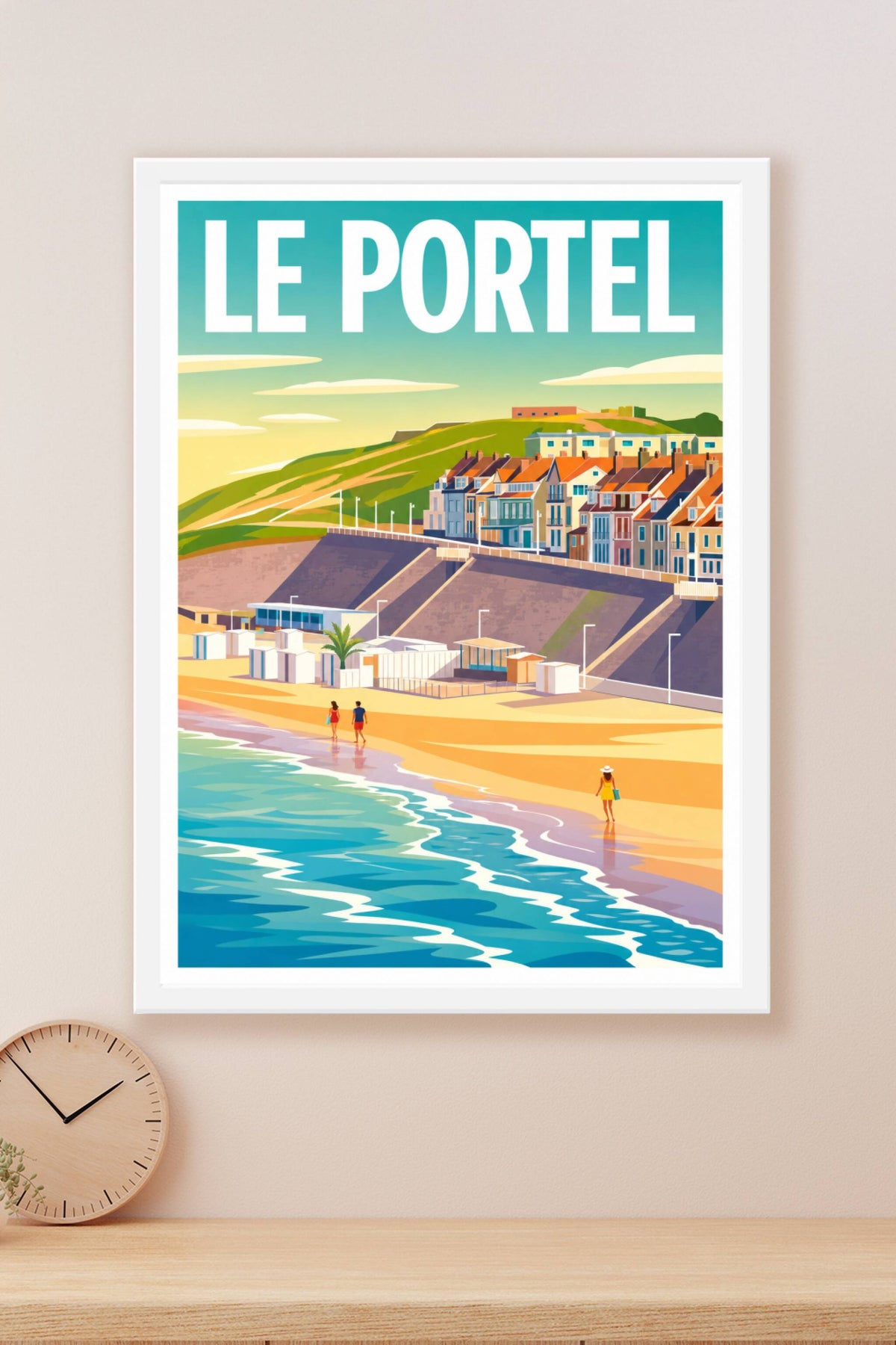 Affiche Le Portel, poster front de mer et cabines