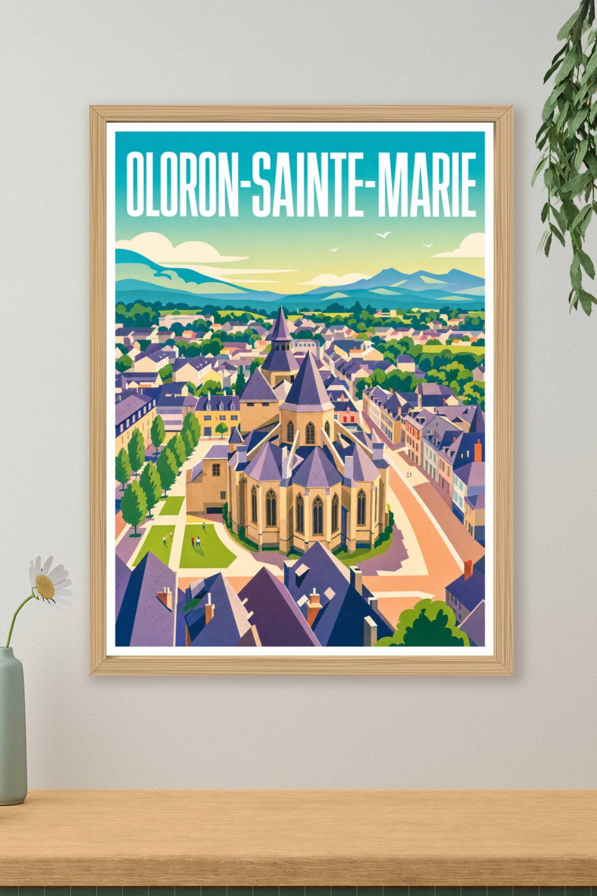 Affiche d'Oloron-Sainte-Marie, poster cathédrale