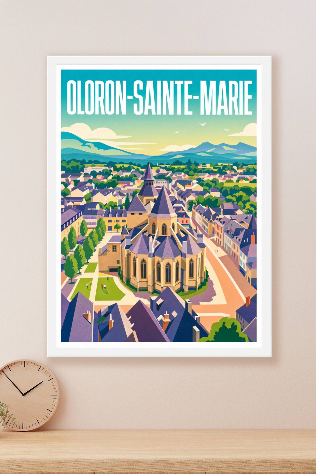 Affiche d'Oloron-Sainte-Marie, poster cathédrale