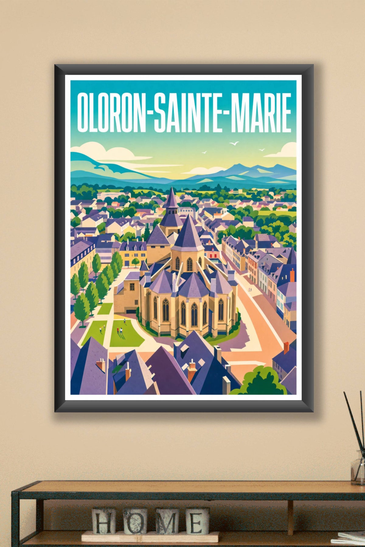 Affiche d'Oloron-Sainte-Marie, poster cathédrale
