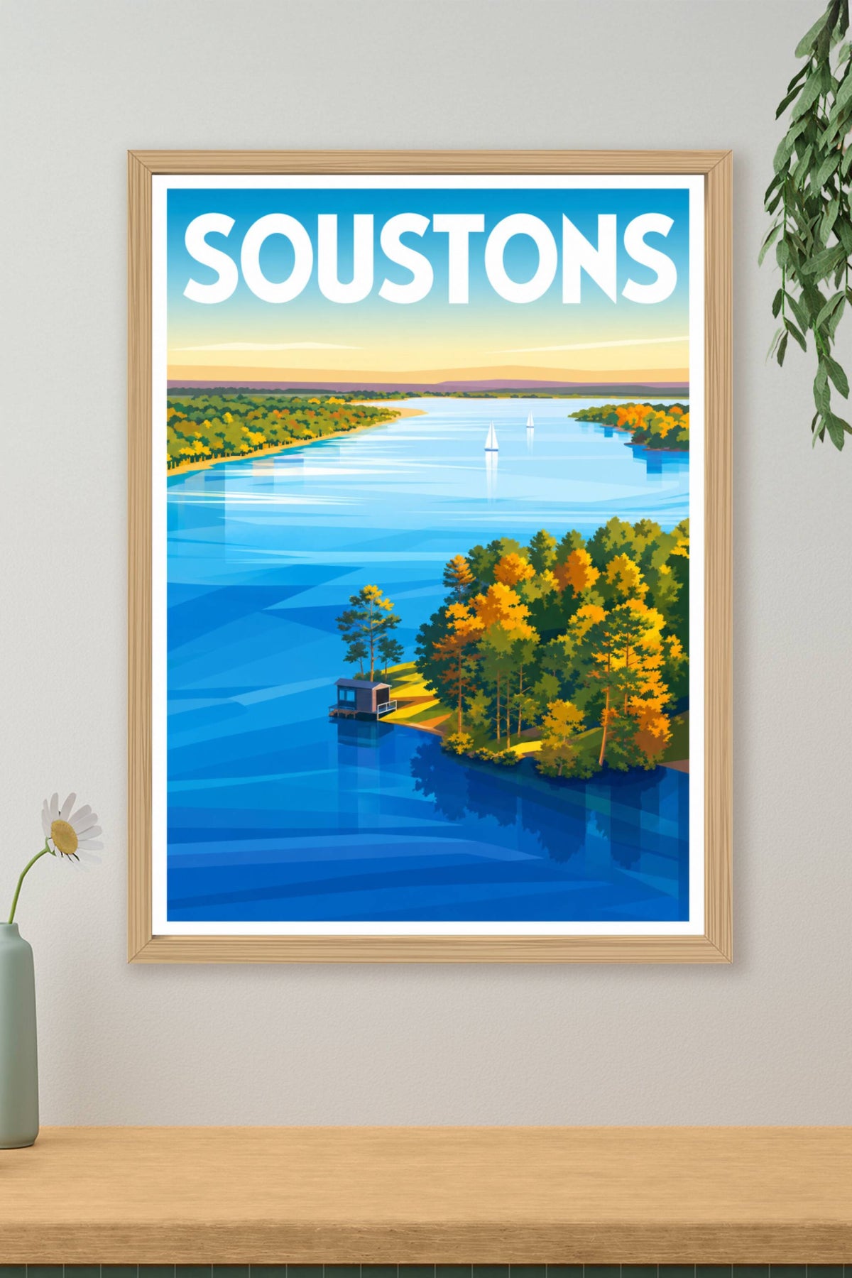 Affiche de Soustons, poster du lac landais