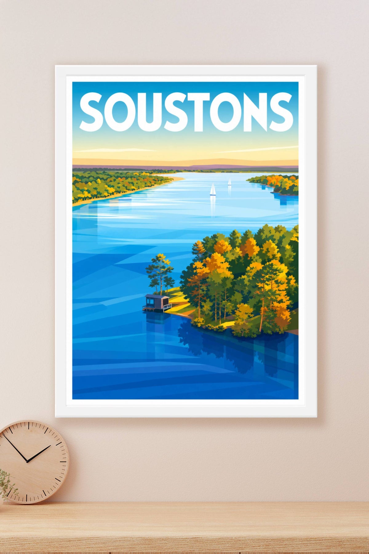 Affiche de Soustons, poster du lac landais