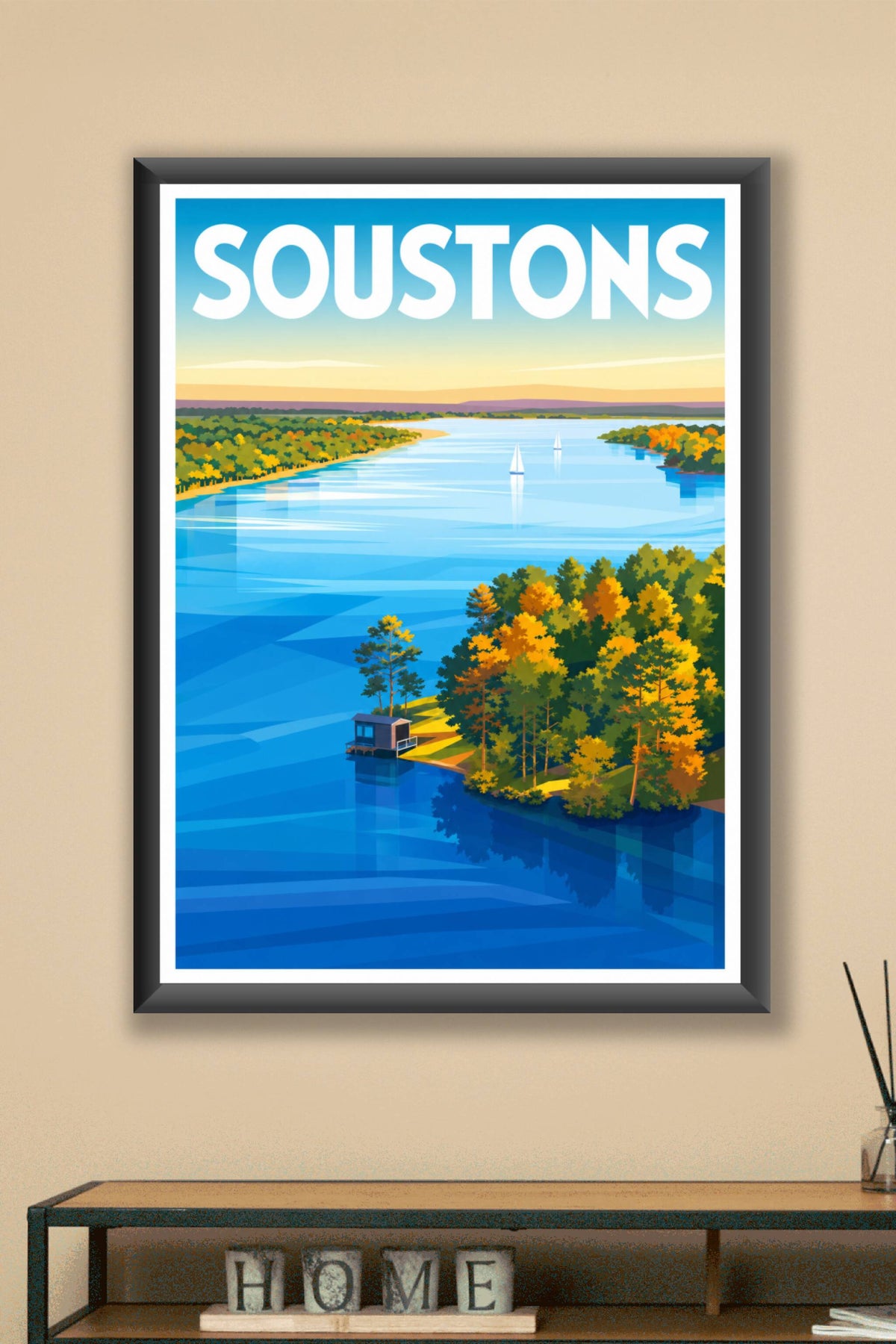 Affiche de Soustons, poster du lac landais