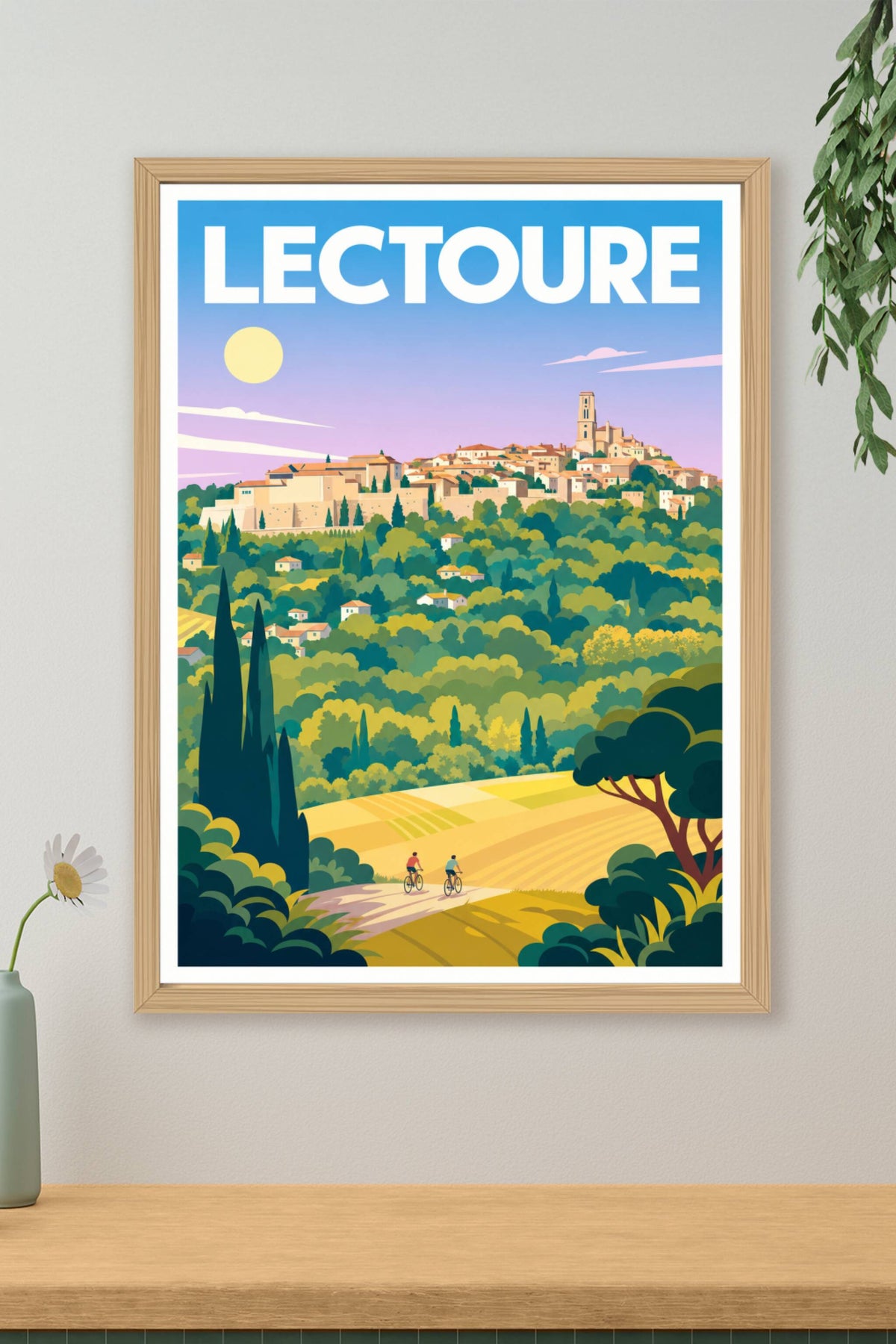 Affiche de Lectoure, poster village perché