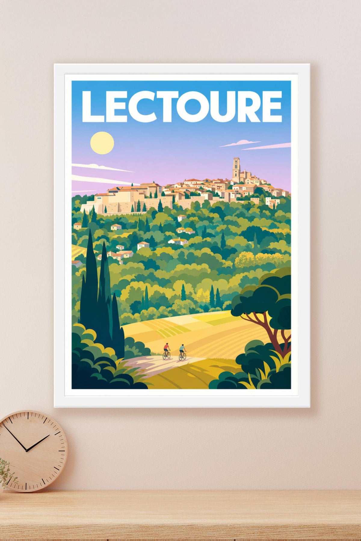 Affiche de Lectoure, poster village perché