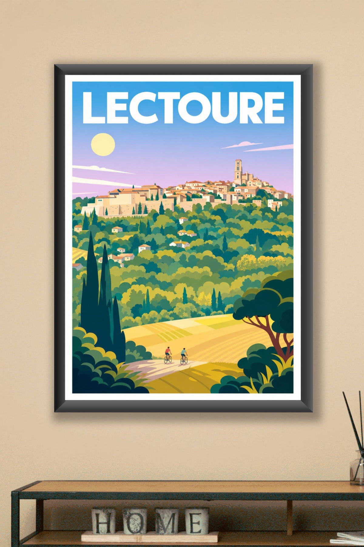 Affiche de Lectoure, poster village perché