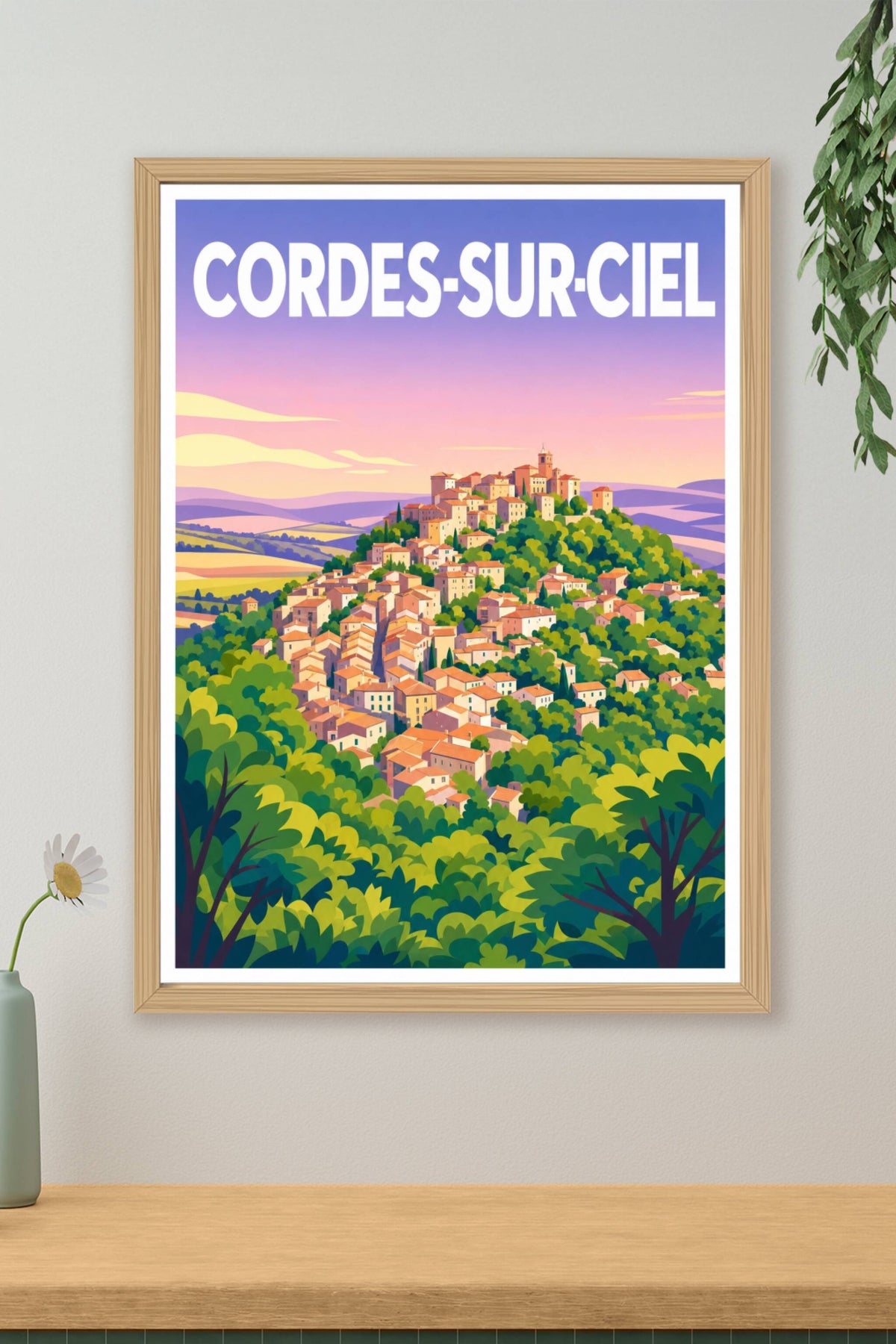 Affiche de Cordes-sur-Ciel, poster village du Tarn