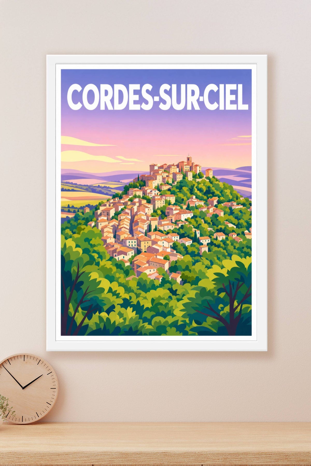 Affiche de Cordes-sur-Ciel, poster village du Tarn