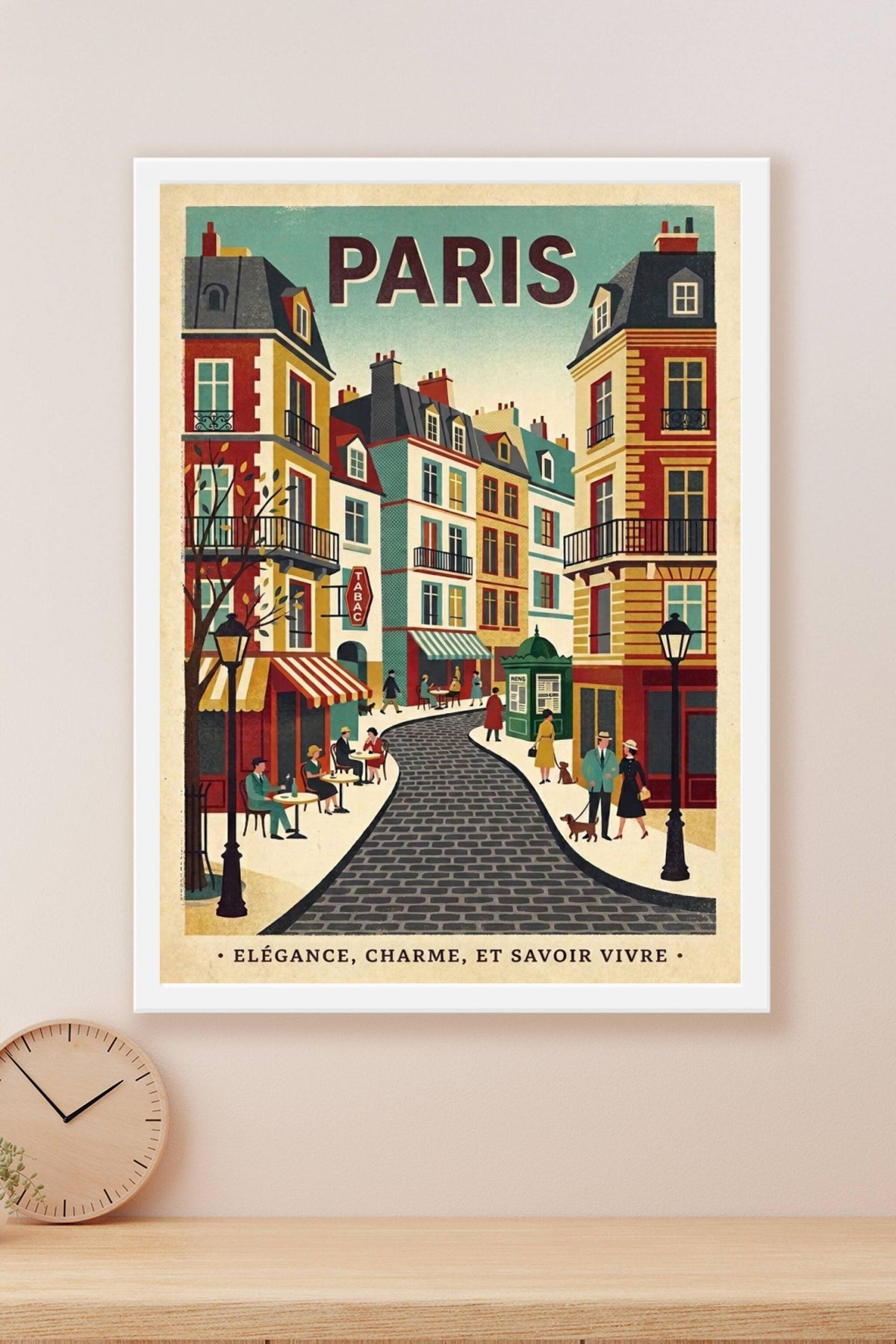 Affiche Paris vintage, poster rue de Paris