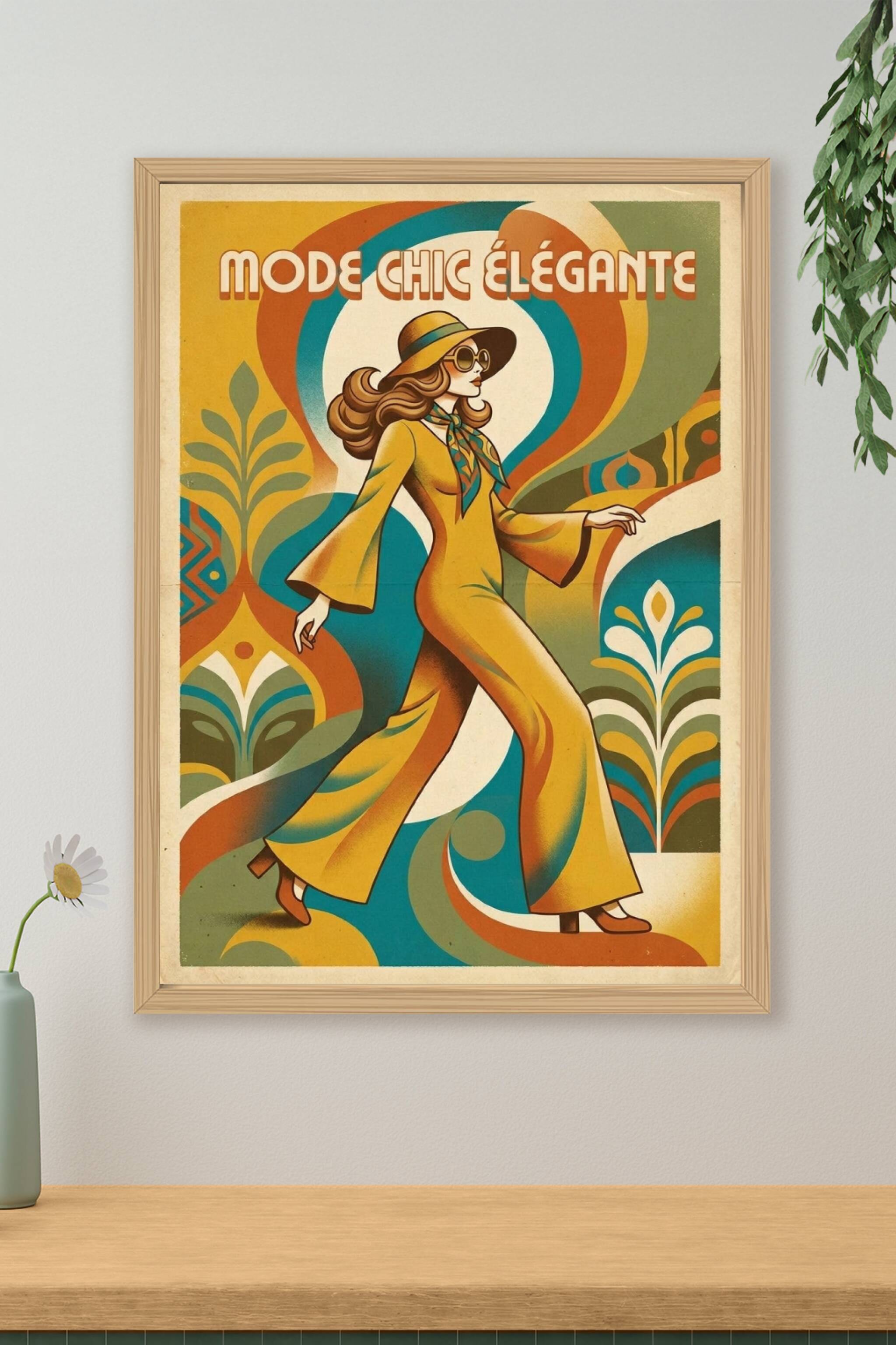 Affiche Mode Vintage, poster style seventies