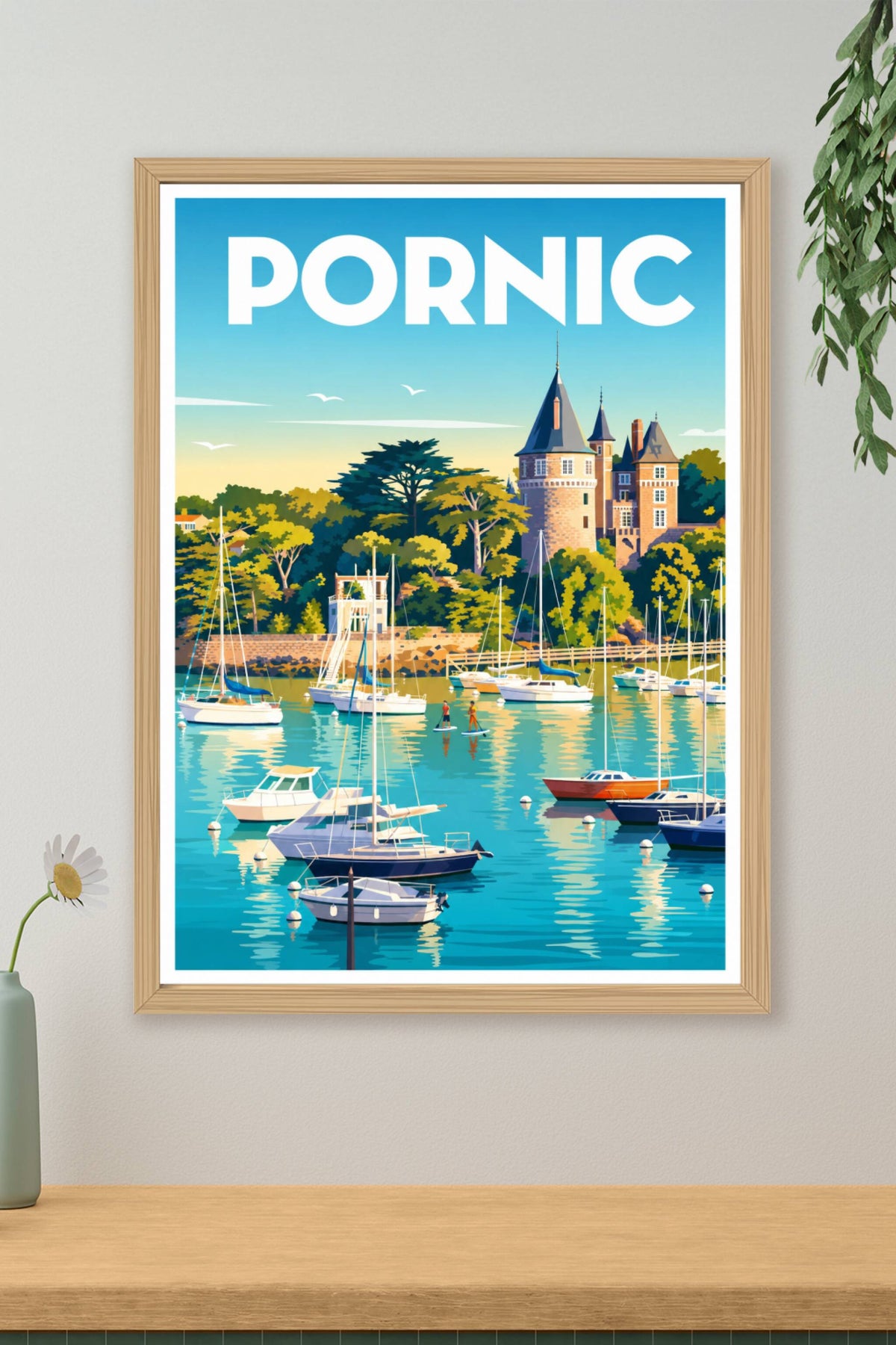 Affiche de Pornic, poster du château et port