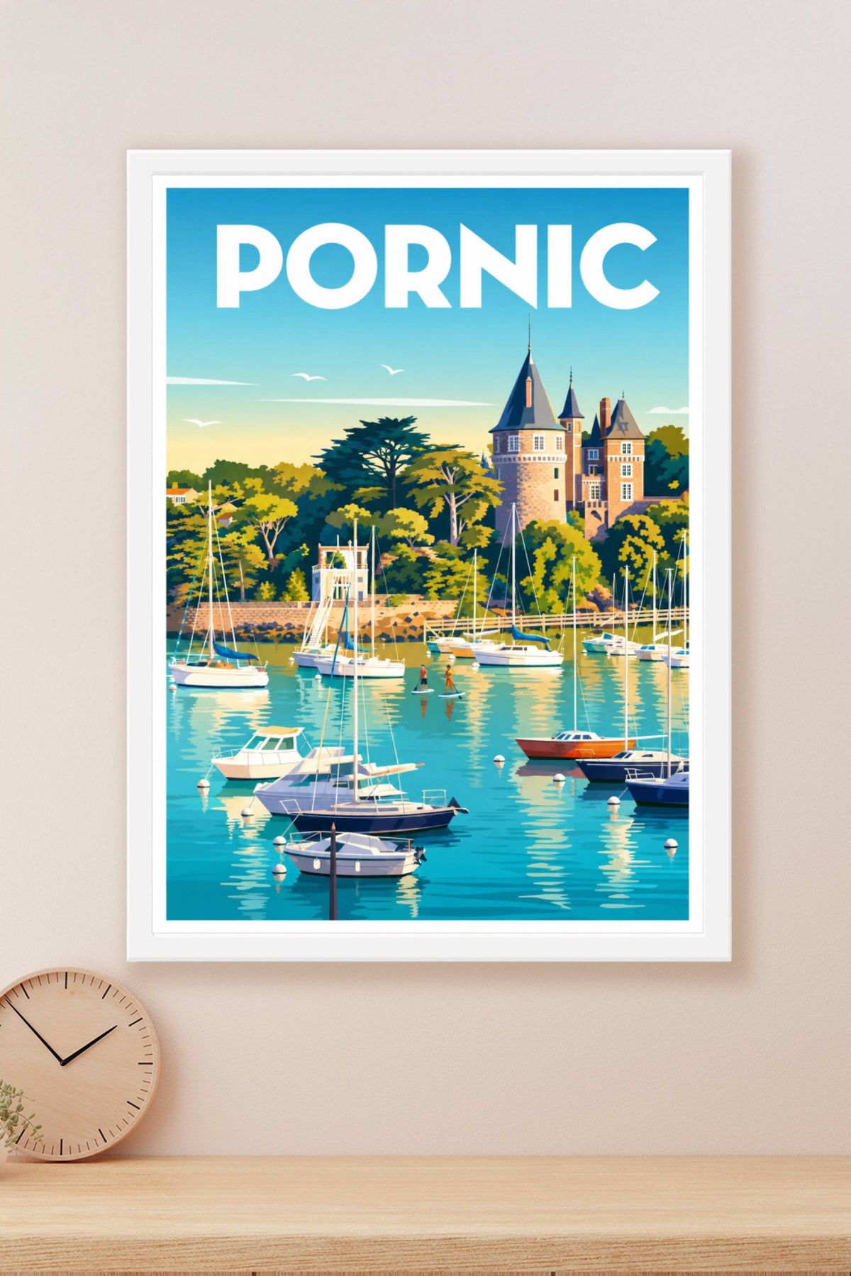 Affiche de Pornic, poster du château et port