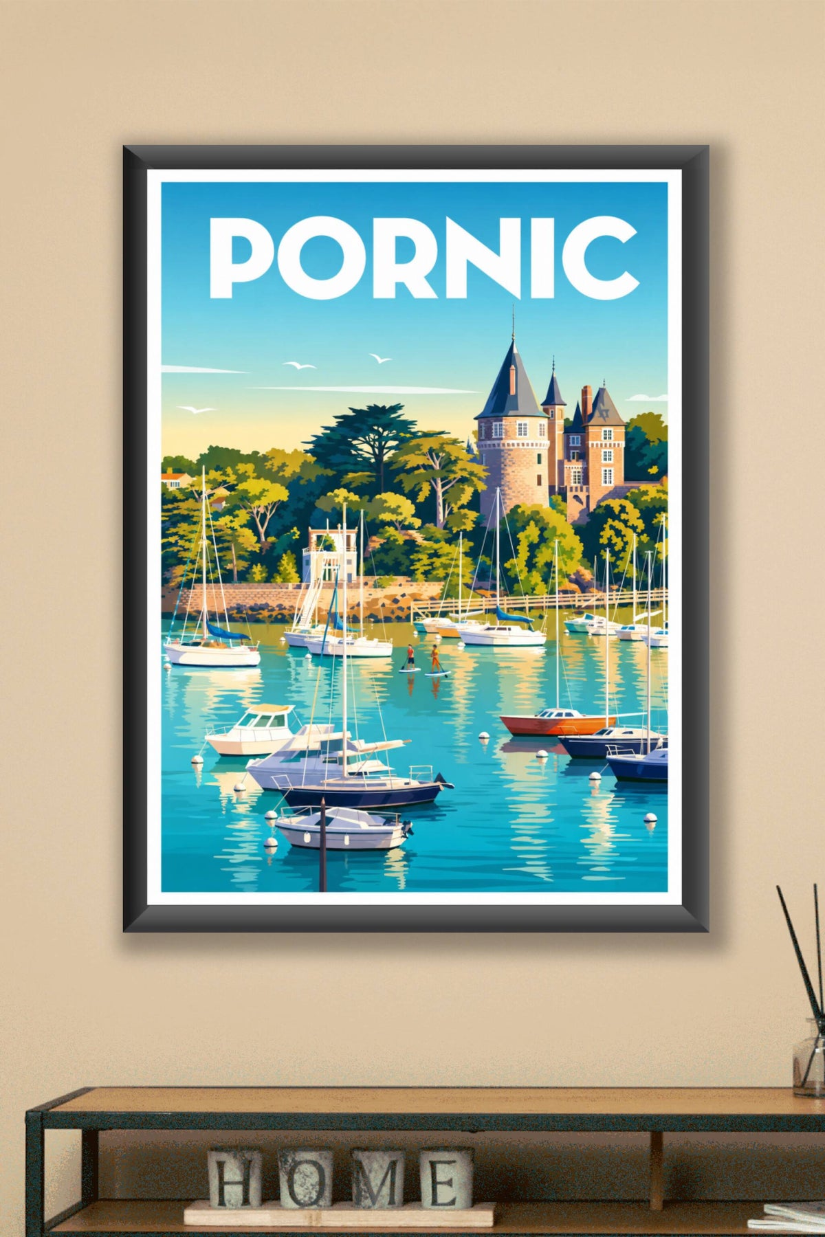 Affiche de Pornic, poster du château et port