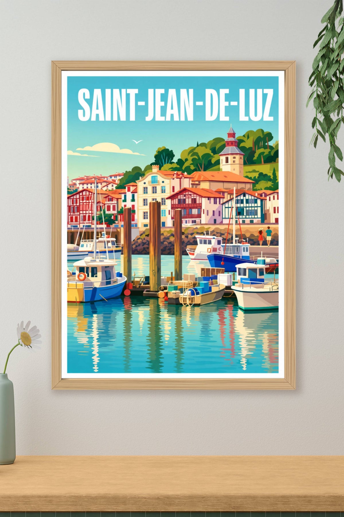 Affiche de Saint-Jean-de-Luz, poster maison basque