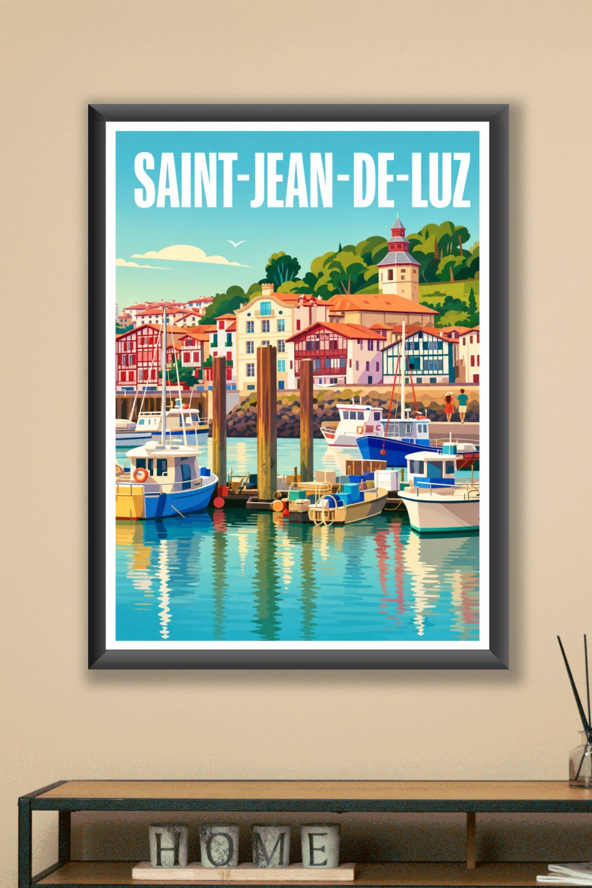 Affiche de Saint-Jean-de-Luz, poster maison basque