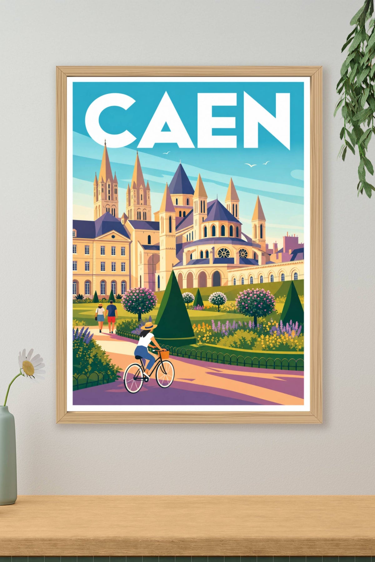Affiche de Caen, poster de l'Abbaye aux Hommes