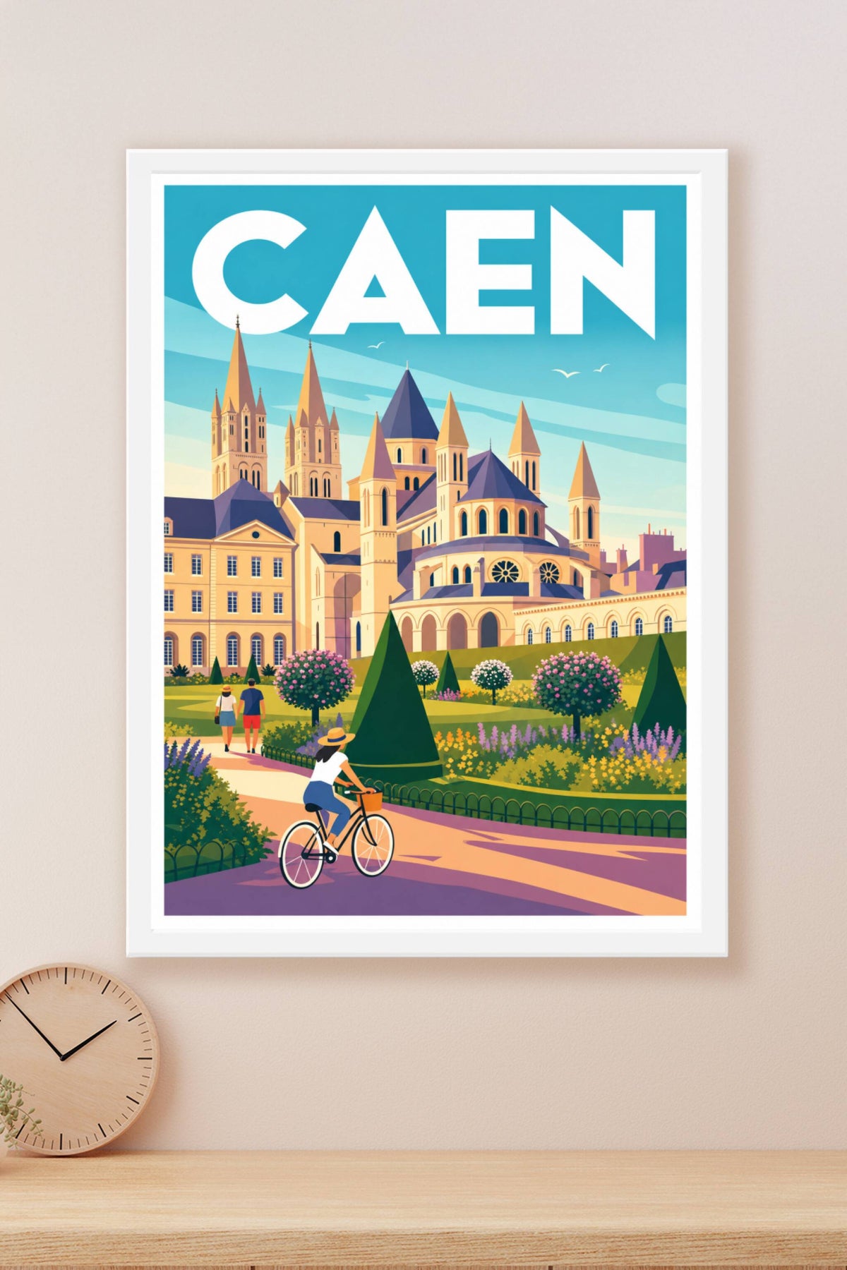 Affiche de Caen, poster de l'Abbaye aux Hommes