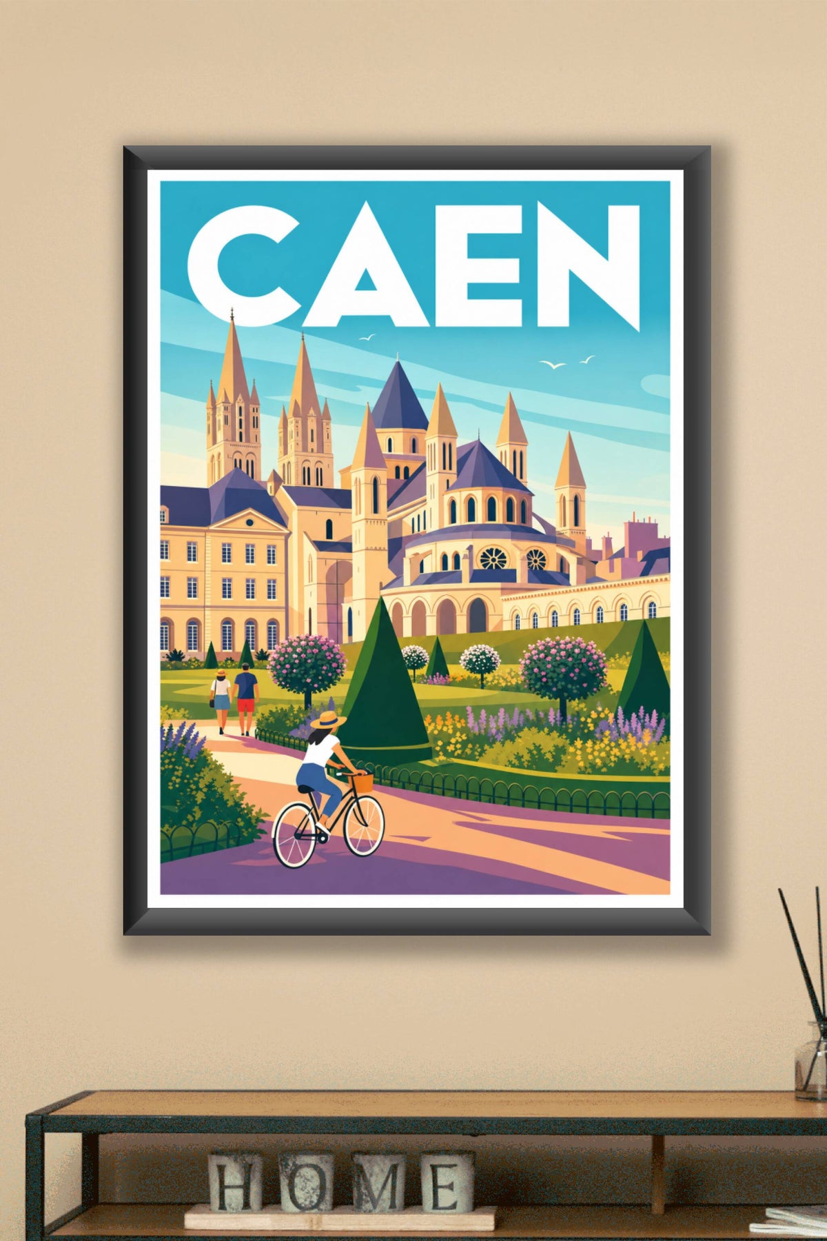 Affiche de Caen, poster de l'Abbaye aux Hommes